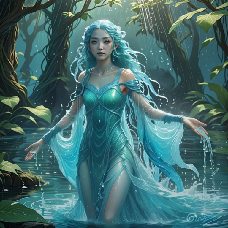 Water Goddess, Unique Beauty, Character Design